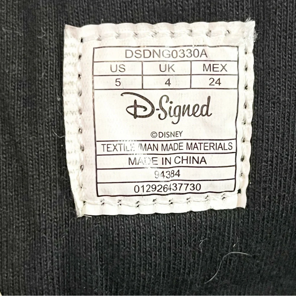Disney D-Signed Girls Boots Blue Crown Sz 5 Black Sparkle Lace Tall Descendants